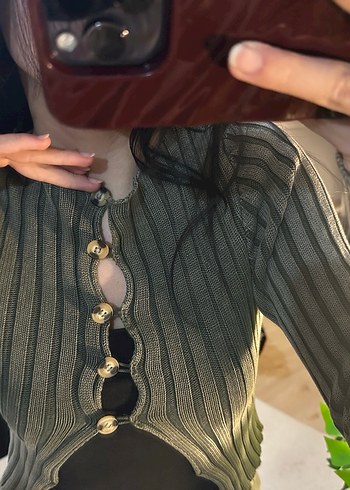 Urban outfıtters Kadın Pilili Uzun Kollu Triko hırka - Görsel 6