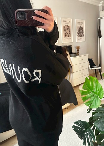 Siyah Oversize Triko Kazak - Görsel 2