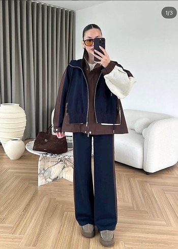 Kadın Kahverengi Fermuarlı Sweatshirt - Görsel 2