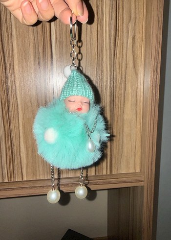 Bohem Püsküllü Turkuaz Kadın Anahtarlık - Görsel 2