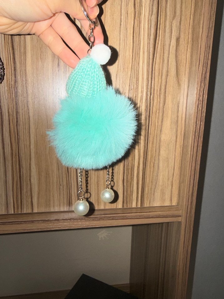Bohem Püsküllü Turkuaz Kadın Anahtarlık - Görsel 3