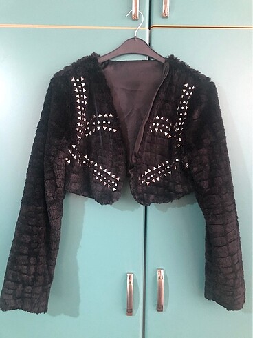 Tavşan tüyü blazer ceket