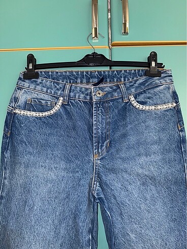 2K Taşlı jean kot pantolon