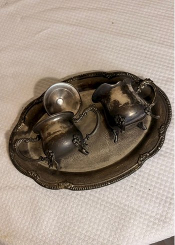 American Vintage Vintage Gumus Tonlu Oval Servis Seti