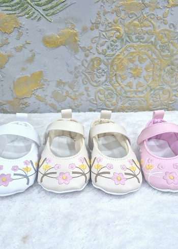 Nakışlı İlk Adım Kız Bebek Ayakkabısı
