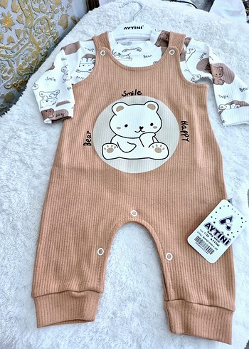 Örme Kahverengi Erkek Bebek Tulum
