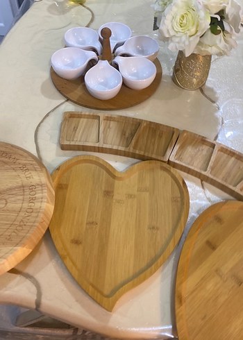 Beyaz Seramik Bölmeli Bohem Tabak Seti - Görsel 7