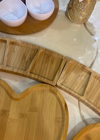 Beyaz Seramik Bölmeli Bohem Tabak Seti - Görsel 4