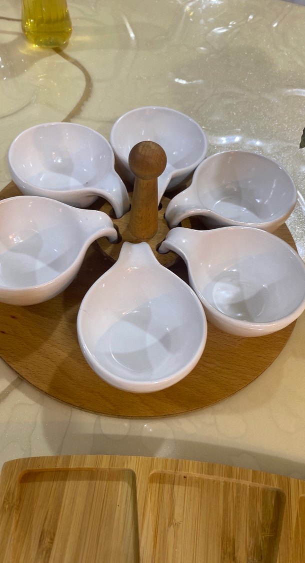 Beyaz Seramik Bölmeli Bohem Tabak Seti - Görsel 3