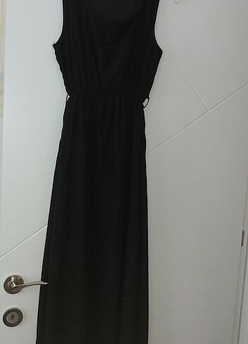 Addax Siyah uzun tül elbise