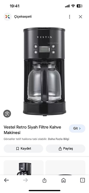 Vestel filitre kahve M.siyah