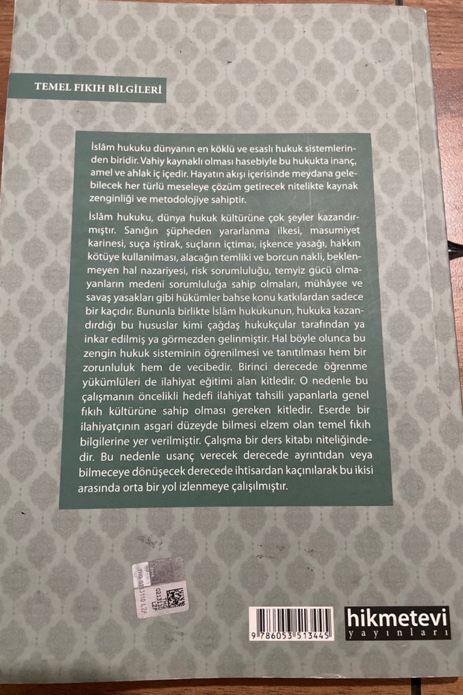 Temel Fıkıh Bilgileri - Prof. Dr. Sabri Erturhan - Görsel 3