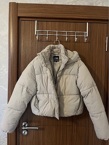 s Beden ZARA Water Repellent Şişme Anorak Mont