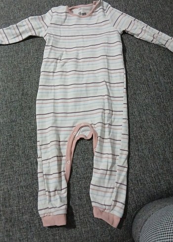 Düğmeli Gri Bebek Kız Tulum - Görsel 3