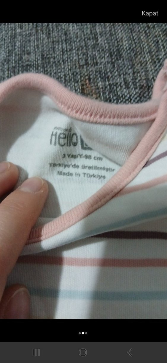 Düğmeli Gri Bebek Kız Tulum - Görsel 2