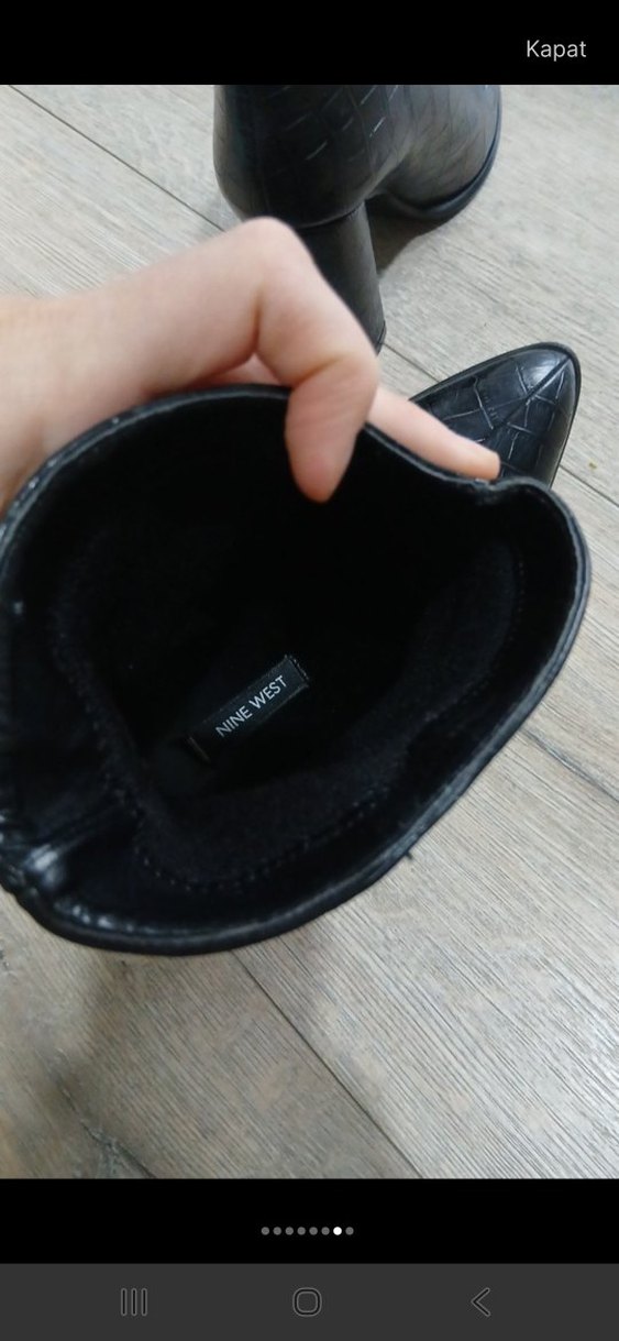 Siyah Yılan Derisi Desenli Topuklu Kadın Bot - Görsel 3