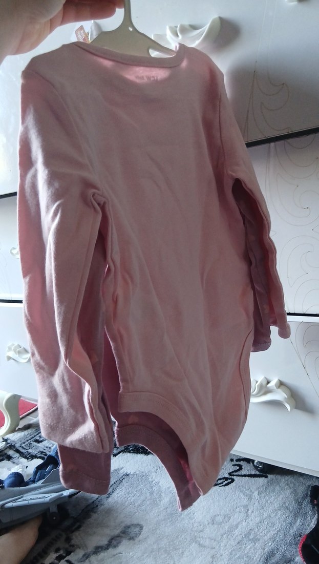 Uzun Kollu Pembe Bebek Kız Body - Görsel 2