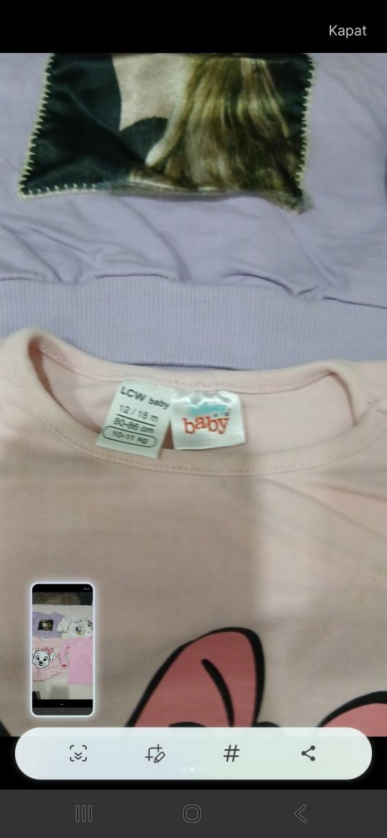 Pembe Kız Çocuk Uzun Kollu Baskılı Tişört - Görsel 2