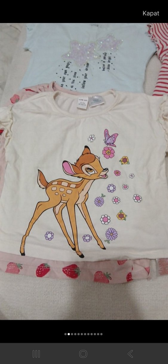 Kız Çocuk Kırmızı Çizgili Uzun Kollu Tişört - Görsel 2