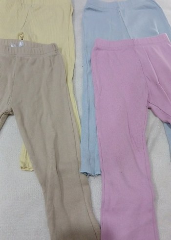 Kız Çocuk Bej Pamuklu Dar Kesim Tayt - Görsel 4