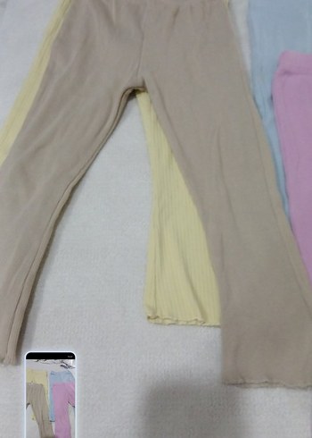 Kız Çocuk Bej Pamuklu Dar Kesim Tayt - Görsel 3