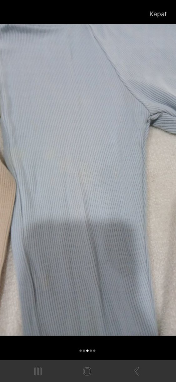 Kız Çocuk Bej Pamuklu Dar Kesim Tayt - Görsel 2