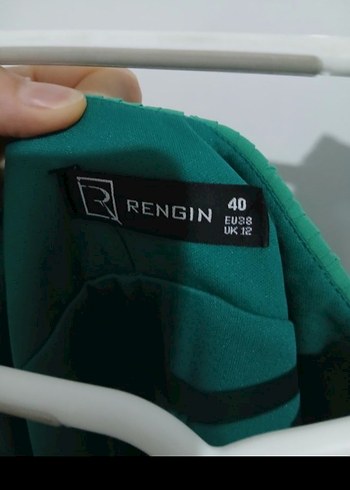 Turkuaz İşlemeli Uzun Abiye Elbise - Görsel 2