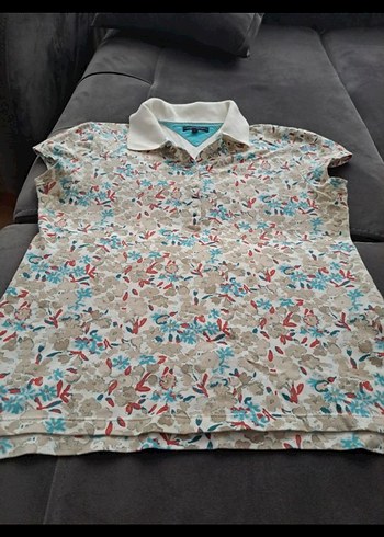 tommy hilfigerÇiçek Desenli Kısa Kollu Polo Tişört - Görsel 3