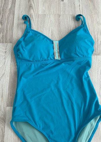 Turkuaz İnce Askılı Kadın Mayo - Görsel 4