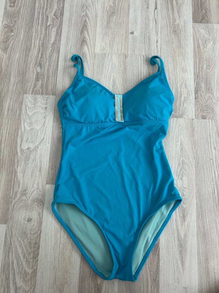 Turkuaz İnce Askılı Kadın Mayo - Görsel 3