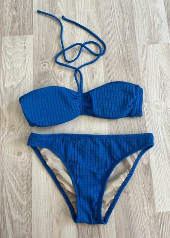 Kom Mavi Strappy Bikini Takımı