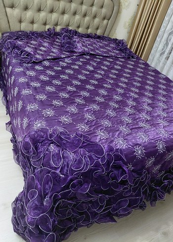 Mor Nakışlı Renkli Yatak Örtüsü - Görsel 2