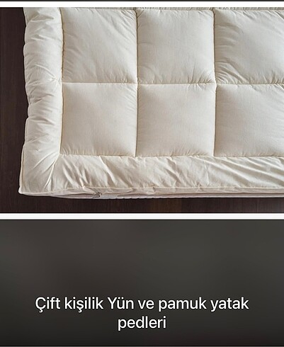 Çift kişilik yün ve pamuk yatak pedleri
