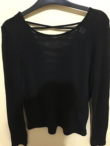 H&M Siyah sırt dekolteli bluz