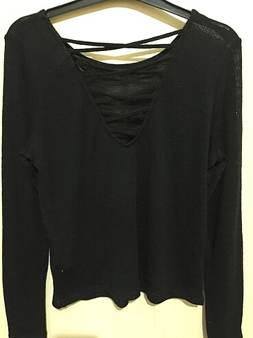 H&M H&M Siyah sırt dekolteli bluz