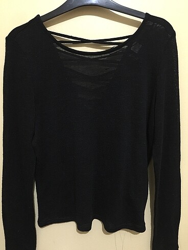 l Beden siyah Renk H&M Siyah sırt dekolteli bluz