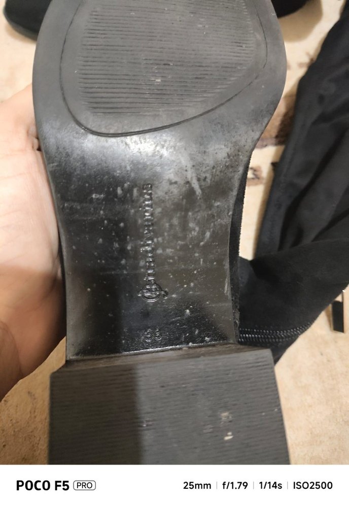 Siyah Kadın Süet Diz Üstü Pliseli Bot - Görsel 4