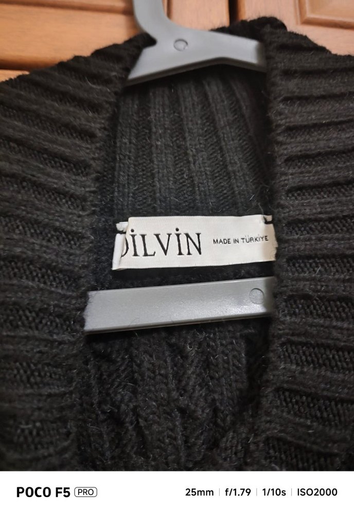 Siyah Balıkçı Yaka Uzun Triko Elbise - Görsel 3