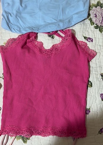 Kadın Vintage Mini Üstler Pastel Renklerde - Görsel 3