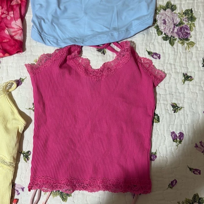 Kadın Vintage Mini Üstler Pastel Renklerde - Görsel 3