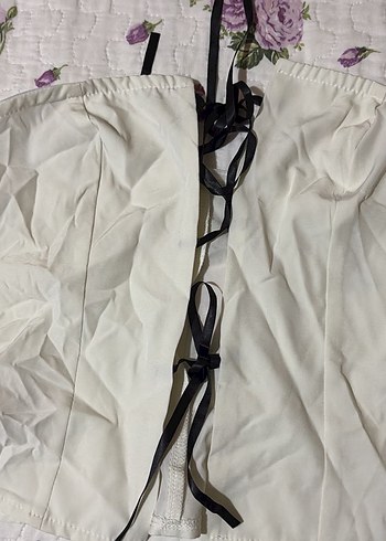 Kadın Beyaz Pamuklu Halter Yaka Bustiyer - Görsel 2