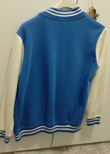 Mavi  Çocuk Düğmeli Sweatshirt - Görsel 4