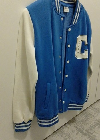 Mavi  Çocuk Düğmeli Sweatshirt - Görsel 3