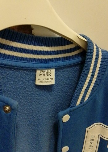 Mavi  Çocuk Düğmeli Sweatshirt - Görsel 2