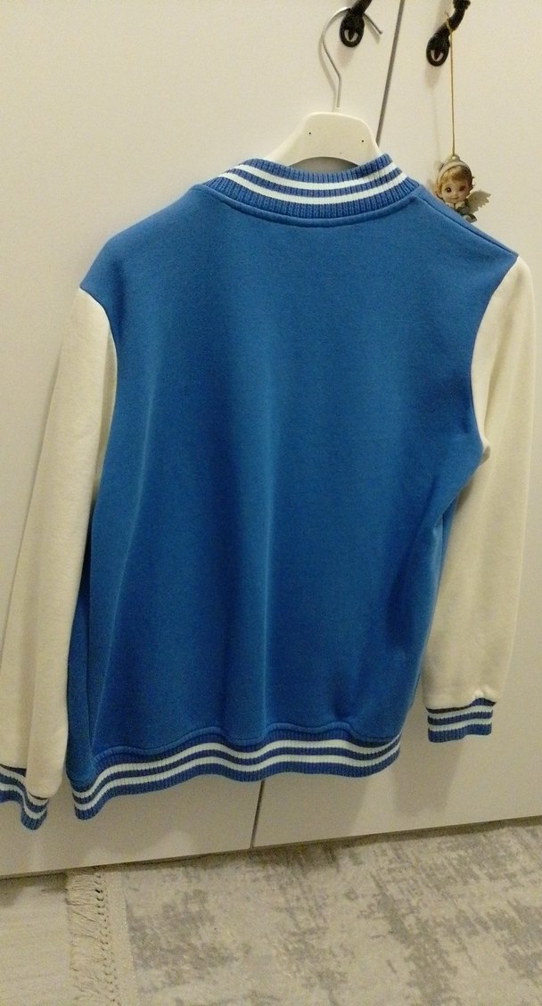 Mavi  Çocuk Düğmeli Sweatshirt - Görsel 4