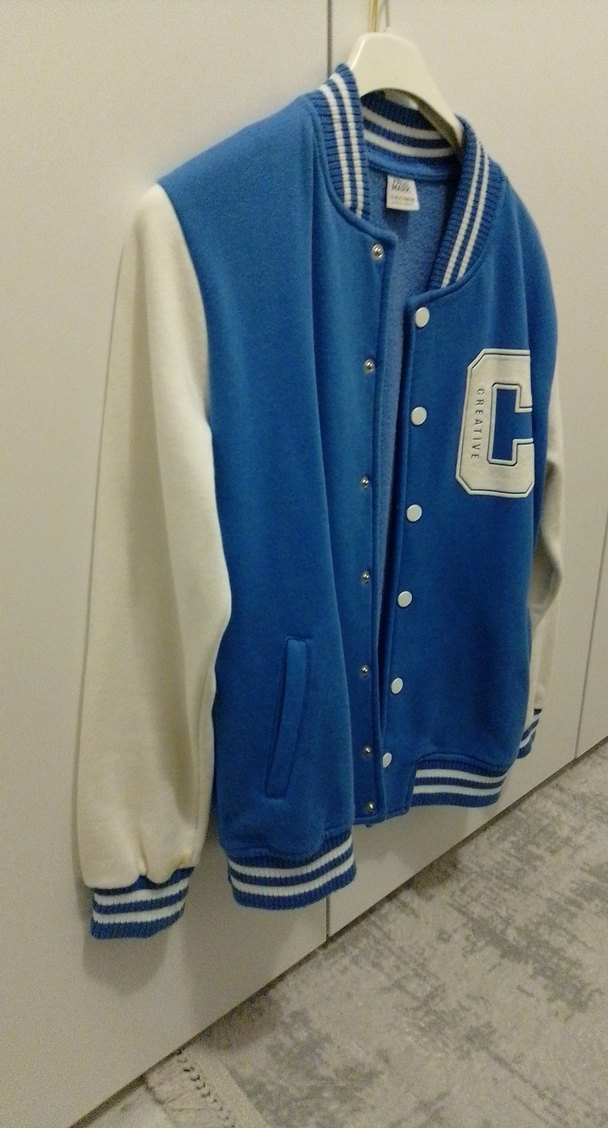 Mavi  Çocuk Düğmeli Sweatshirt - Görsel 3