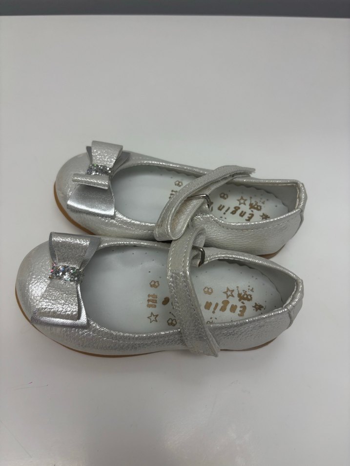 Kız Çocuk Gümüş Tokalı Babet Ayakkabı - Görsel 2