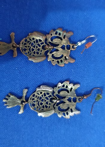 Diğer Renkli İşlemeli Baykuş Figürlü Kadın Küpe