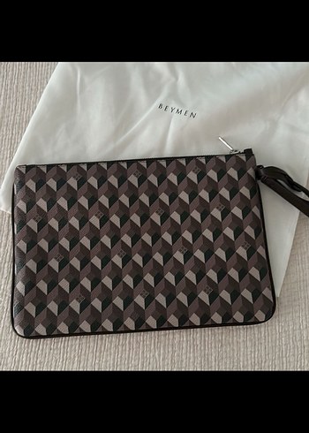 Beymen Kadın Kahverengi Yılan Desenli Fermuarlı Clutch