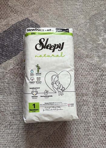 Sleepy Natural Yenidoğan Bebek Bezi 42'li